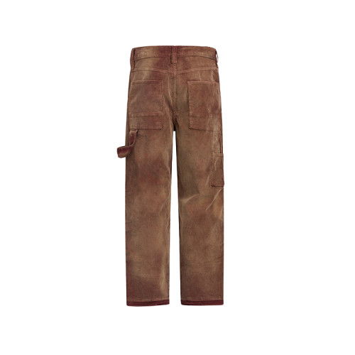 Custom casual pants patchwork color block nylon cotton canvas double knee casual pants for men