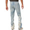 Custom men denim pants high quality men fashion jeans washed splatter painted
