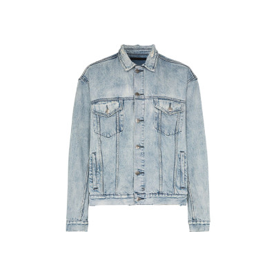 Custom casual jacket distress washed light color denim Jackets casual workwear trendy Men's Jackets