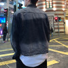 Custom men's street style trend standing collar denim jackets vintage wash Men's denim jackets