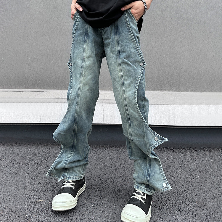 Custom Men's trendy bat wing pants Hip Hop jeans pants