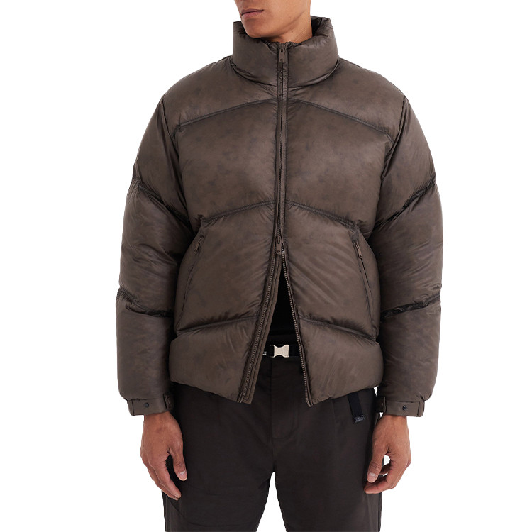 Men's standing collar windproof thickened wool blend Jackets