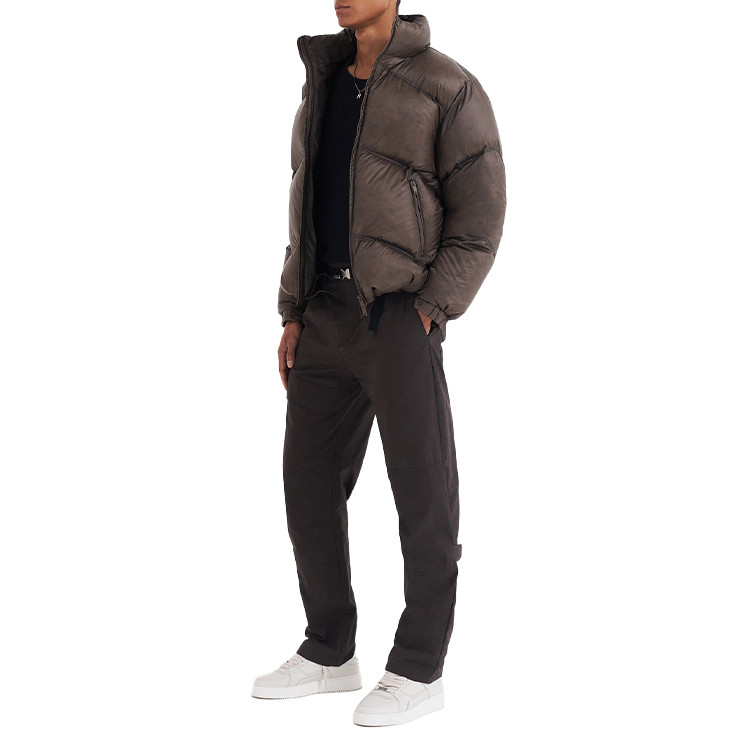 Men's standing collar windproof thickened wool blend Jackets
