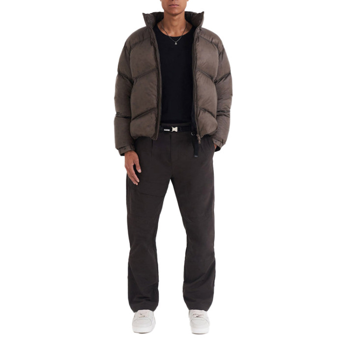Custom Men's standing collar windproof thickened wool blend Jackets Winter outdoor punching Jackets