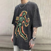 Custom acid wash t-shirts streetwear heavyweight men's loose digital printed T-Shirts