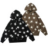Custom stars logo oversized hoodies thick OEM high quality wholesale digital printed zip-up hoodies