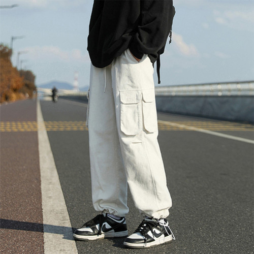 Pants manufacturer | Men's polyester pants | Multi-pocket cargo pants | Stretchy drawstring pants