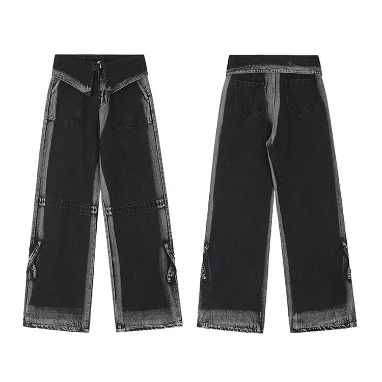 men's gradient loose high replica jeans