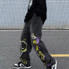 Custom new graffiti high quality jeans pants sub loose straight wide leg trend denim jeans