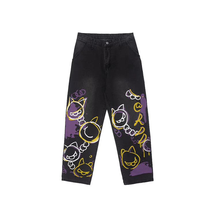 Custom new graffiti high quality jeans pants