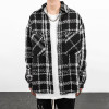 Custom high-quality fashion high-street plaid loose casual woolen shirt autumn and winter jacket