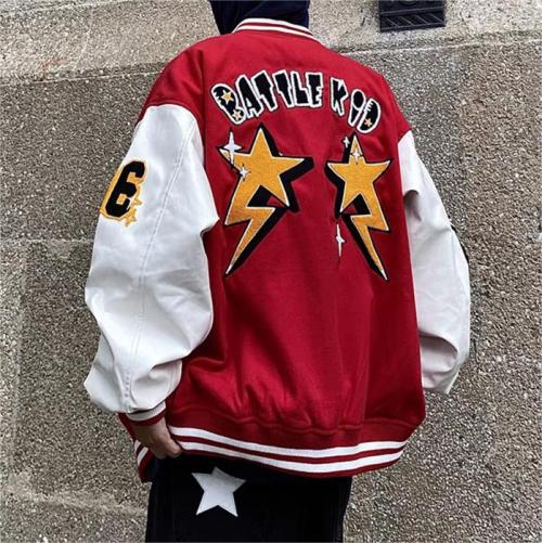 Jackets manufacturer | Men patchwork towel embroider jacket | Color blocked jacket | Baseball jacket