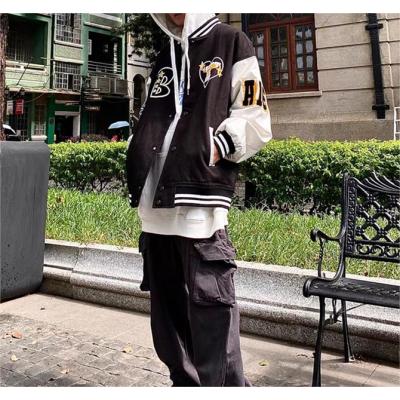 Jackets manufacturer | Men patchwork towel embroider jacket | Color blocked jacket | Baseball jacket