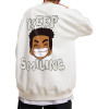 Custom knitting loose street wear casual graphic sweater pullover crew neck cartoon warm sweaters