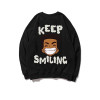 Custom knitting loose street wear casual graphic sweater pullover crew neck cartoon warm sweaters