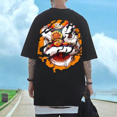 T-shirts manufacturer | Mens summer cotton t-shirts |  Chinese style lion head printed t-shirts