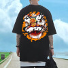 Custom Summer Chinese style trend lion head print tshirt men loose oversized comfortable half sleeve