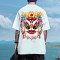 Custom Summer Chinese style trend lion head print tshirt men loose oversized comfortable half sleeve
