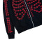Custom Men's loose trend pullover bones rhinestone full zip street style cotton hoodies