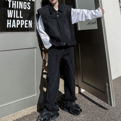 Pants manufacturer | Mens oversized jeans | Fashion hip-hop denim pants | High quality washed pants