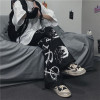 Custom wide leg sweatpants trousers men casual solid streetwear track print sweat baggy pants