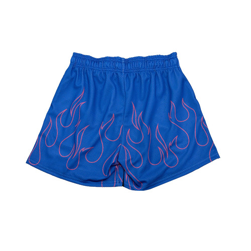 Shorts manufacturer | Flame graphic printed shorts | Summer sports shorts | Polyester mesh shorts