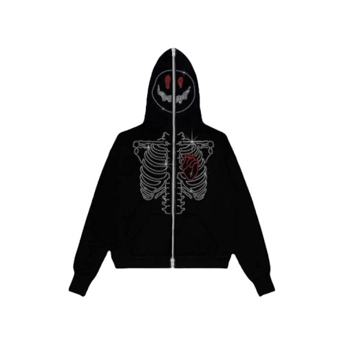 Hoodies manufacturer | Mens full zip hoodies | 3D foam printed hoodies | Men's rhinestone hoodies