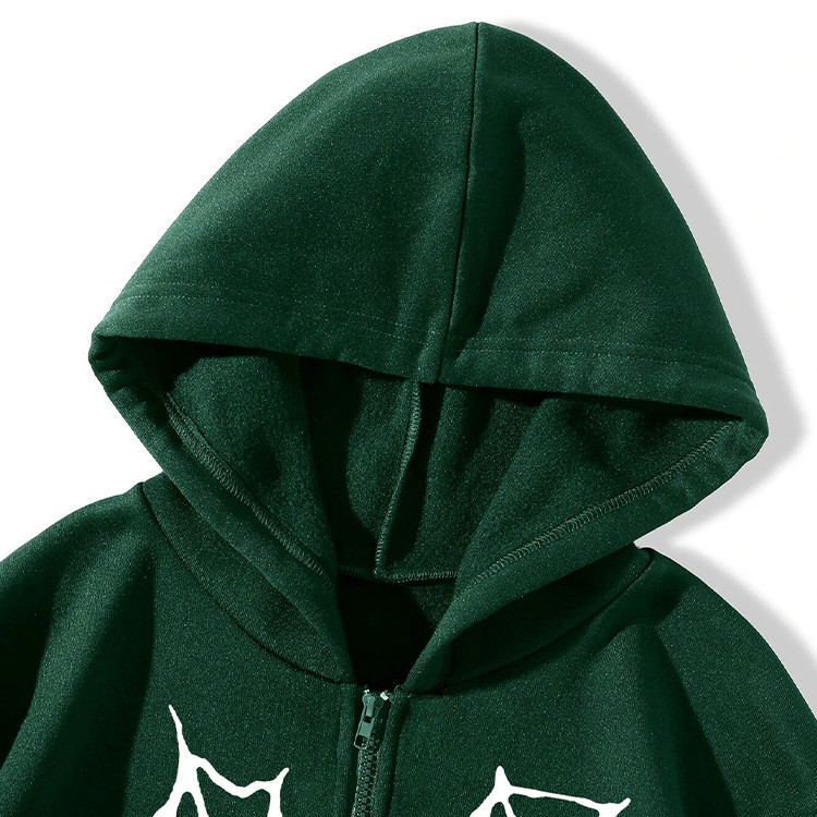 Custom men's fuzzy embroidered pattern hoodies