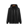 Custom Logo Blank Hoodie Leather Material Embroidered Adjust String Plain Men Sweatshirts Sublimated Blank Hoodie