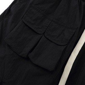 Custom 2 Cargo Pockets Summer Streetwear Vintage Short Half Pants Loose Work Shorts Fashion String Shorts Men