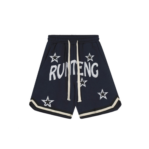 Custom Print Logo 2 Side Pockets Summer Streetwear Vintage Short Half Pants Loose Fashion String Shorts Men