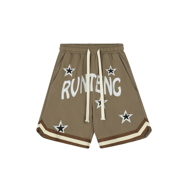 Custom Print Logo 2 Side Pockets Summer Streetwear Vintage Short Half Pants Loose Fashion String Shorts Men