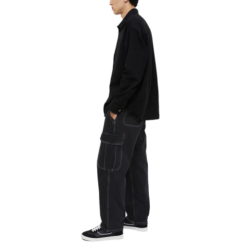 Pants manufacturer | High quality wide-leg pants | Mens cargo pants | Black denim washed pants