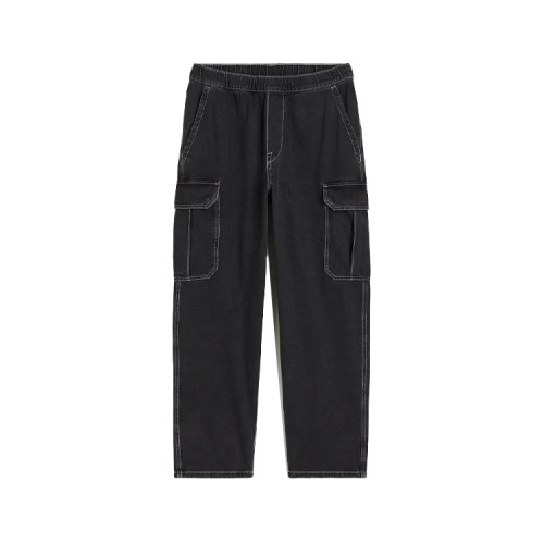 Pants manufacturer | High quality wide-leg pants | Mens cargo pants | Black denim washed pants