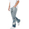 Custom men's flare jeans baggy straight leg contrast fabric patch bottom trouser stacked jeans