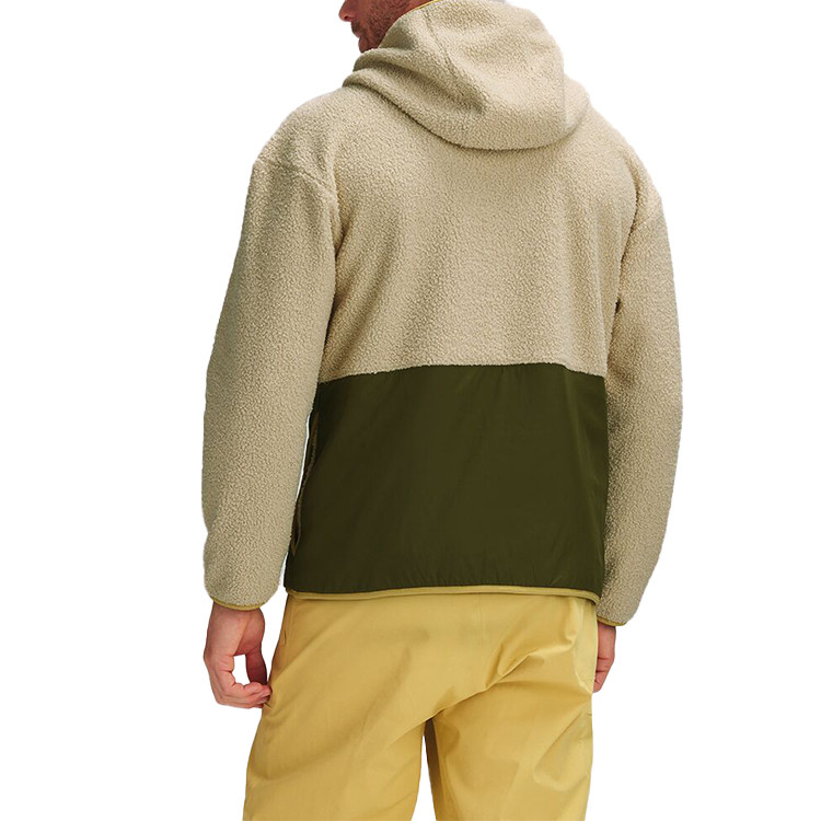  elastic drawstring sherpa fleece with pockets for men