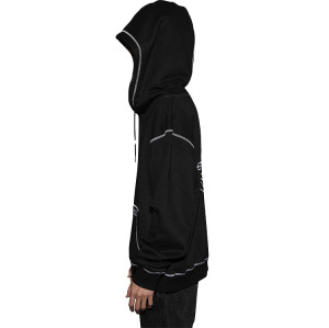 Custom OEM inside out stitch reversed cotton hoodies 450 gsm front and back contrast stitch hoodie