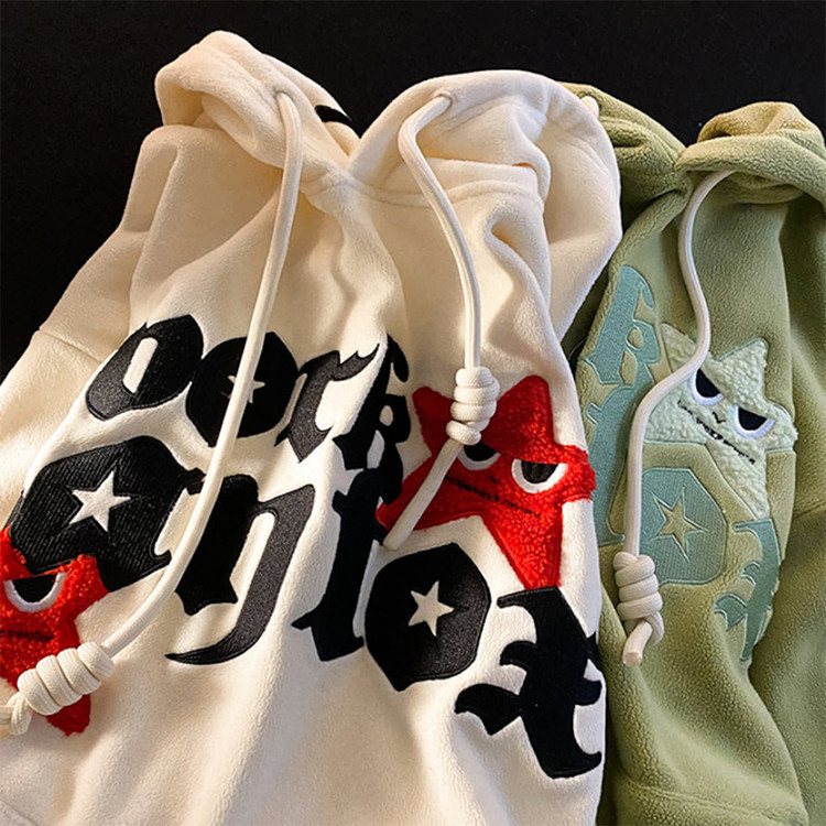 Custom design 3d logo men chenille patches hoodies