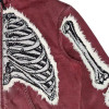 Custom zip up hoodies jacket vintage wash oversized cotton acid wash woven tapestry skeleton hoodie
