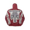 Custom zip up hoodies jacket vintage wash oversized cotton acid wash woven tapestry skeleton hoodie