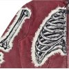 Custom zip up hoodies jacket vintage wash oversized cotton acid wash woven tapestry skeleton hoodie