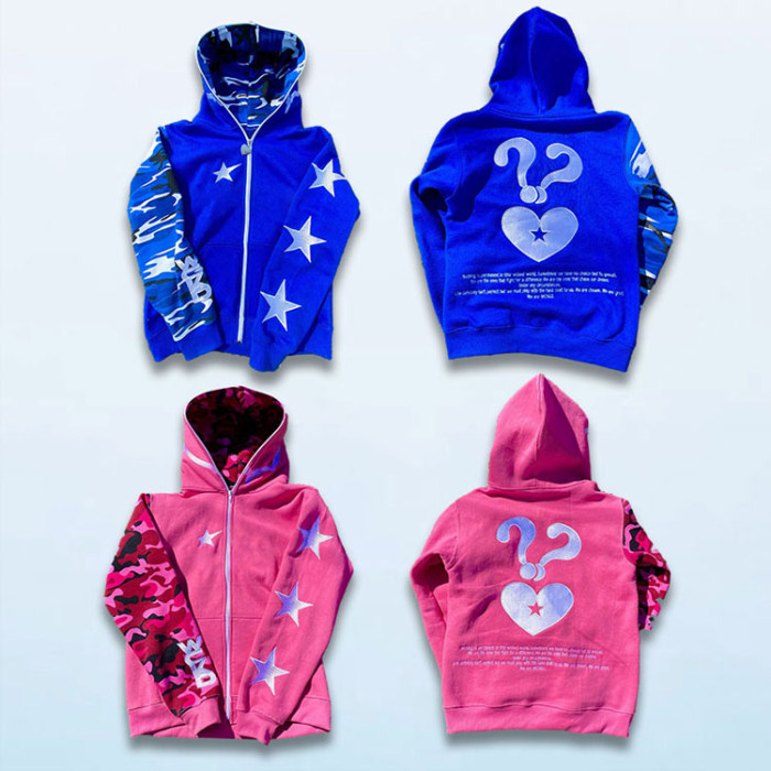 Custom oversized embroidery manufacturer blank french terry full face zip up heavyweight Hoodies
