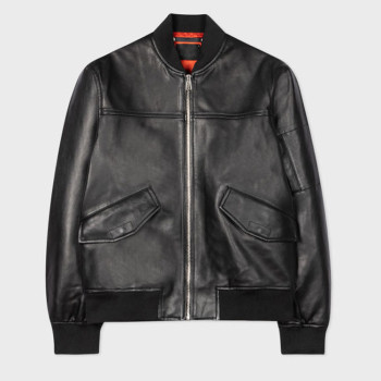 custom logo street-ready style leather motorcycle multi pockets windproof zip up men bomber jacket