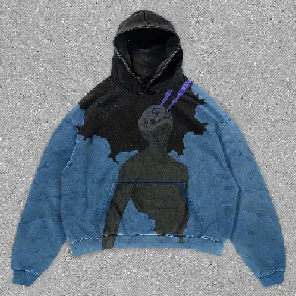 no drawstring premium hoodies vintage wash graphic cropped hoodie