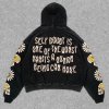 Custom new fashion hoodie pocket no drawstring premium hoodies vintage wash graphic cropped hoodie
