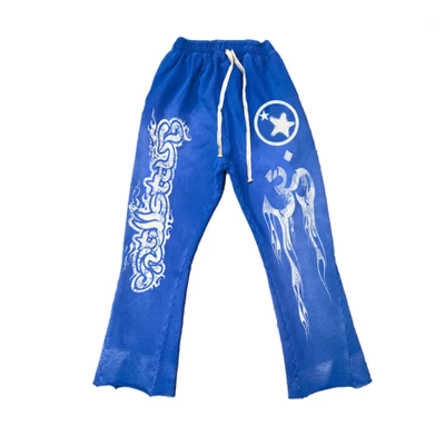 Hiphop pants manufacturer | Flared sweatpants | 100%cotton pants | Printed pants | Acid wash pants