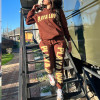 Custom puff printing hoodie joggers set cotton tracksuit sweatpants and hoodie set jogging suits