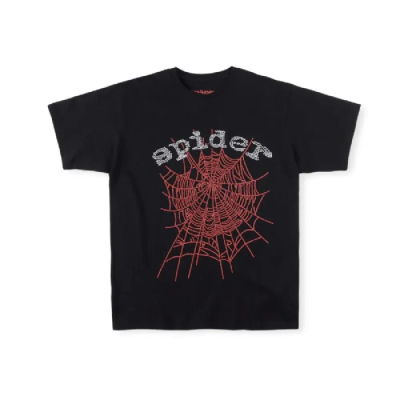 Custom Mens Crew Neck Spider Web Graphics Tshirt Printed For Summer Puff Print Tshirts For Men