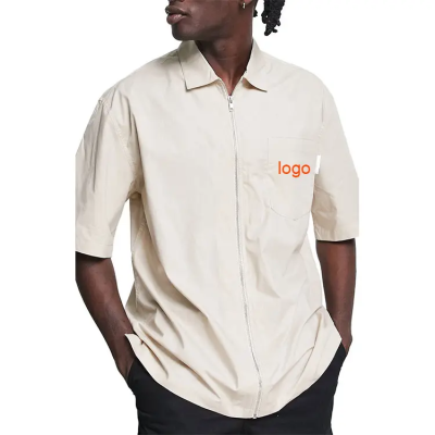 custom tshirts pour hommes zip manufacturer design puff print tshirt zip up men streetwear shirts