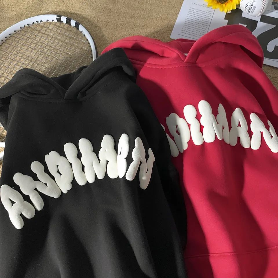 Custom hip pop 3D puff printing hoodies no string
